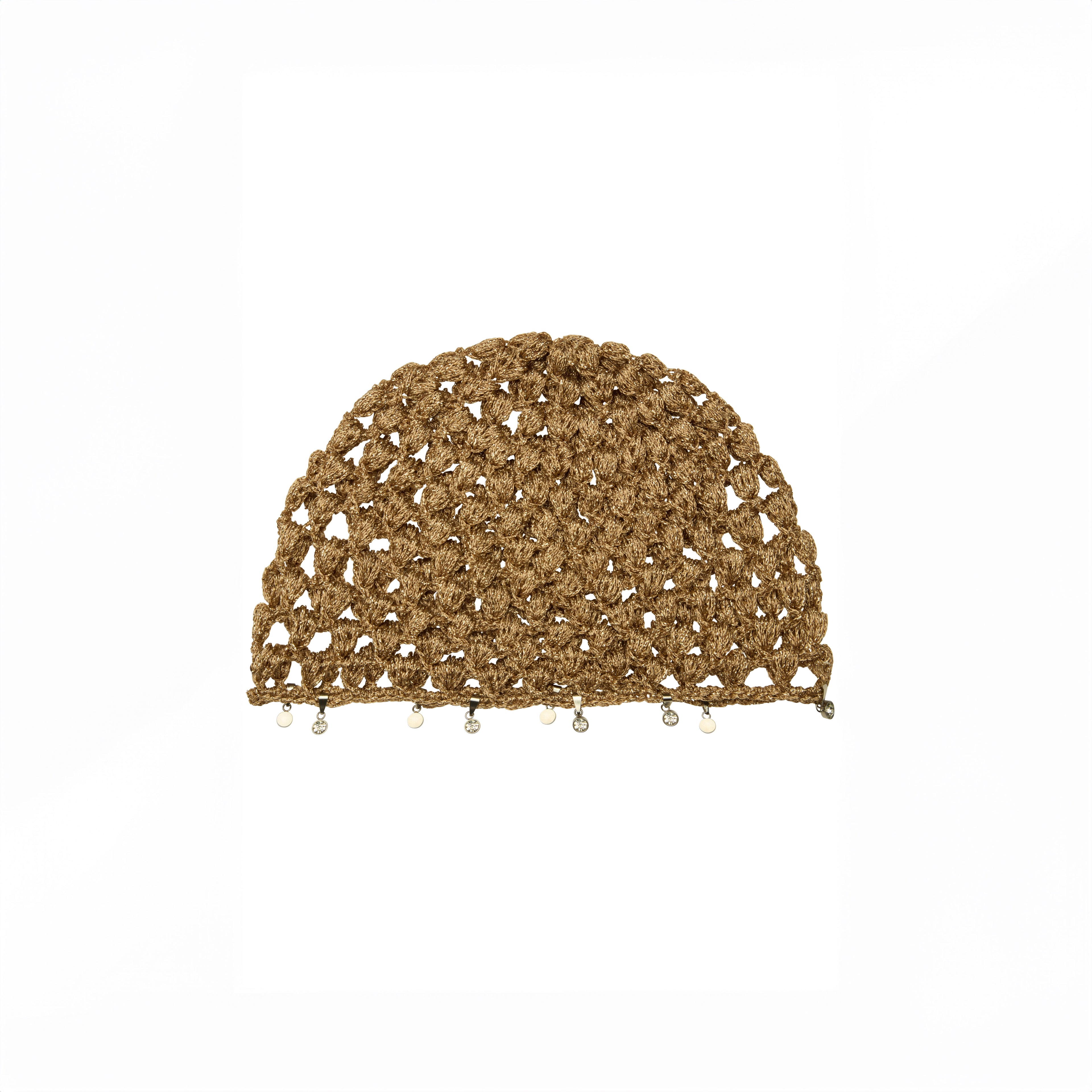 Embellished Crochet Hat - Bronze