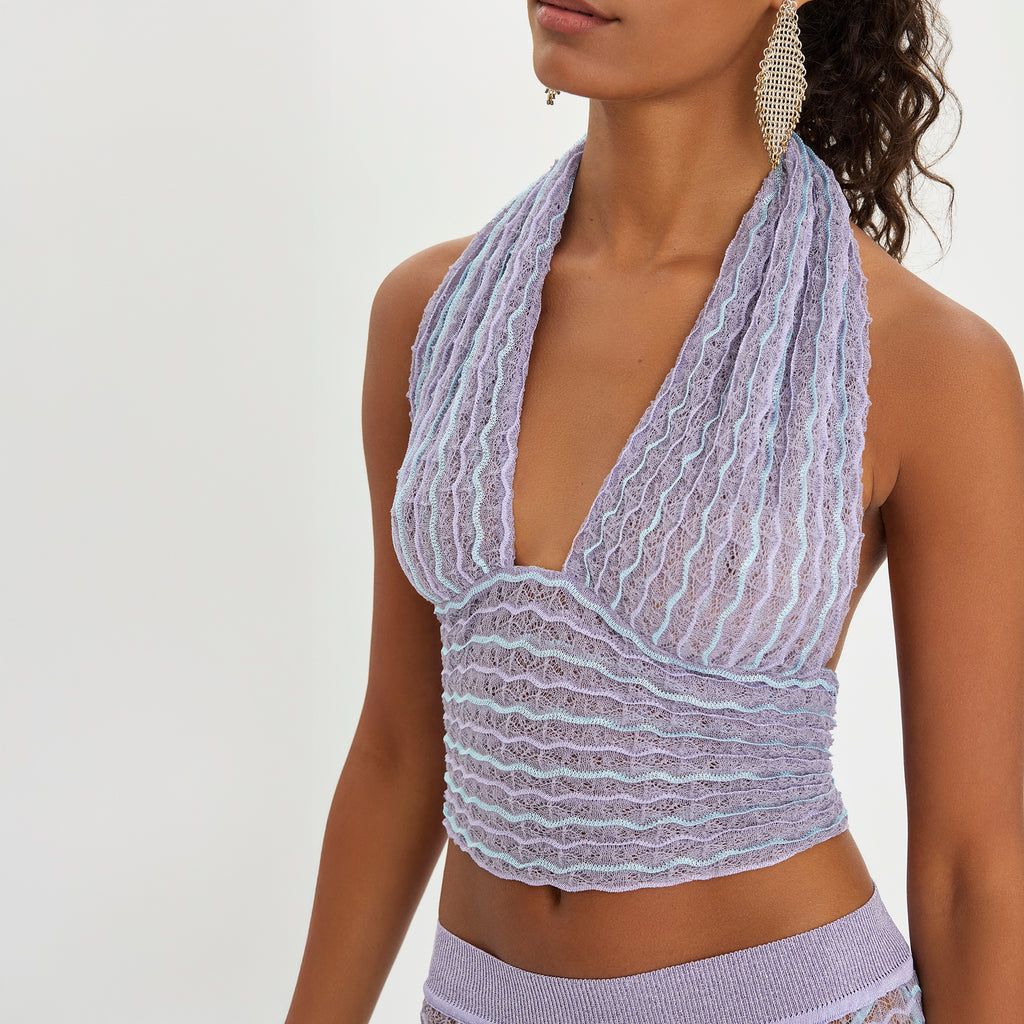 Bella Top - Lavender Agate Stones