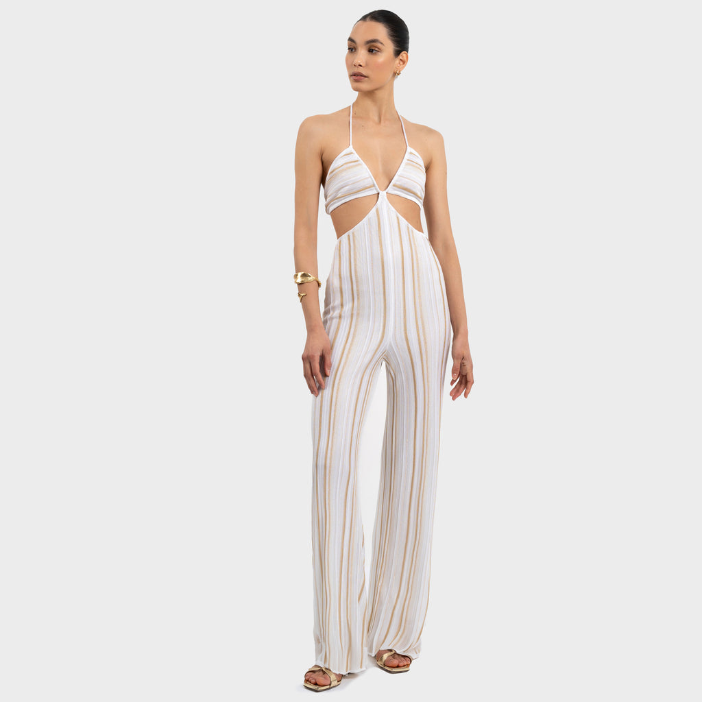 Leonnie Jumpsuit - White Gold