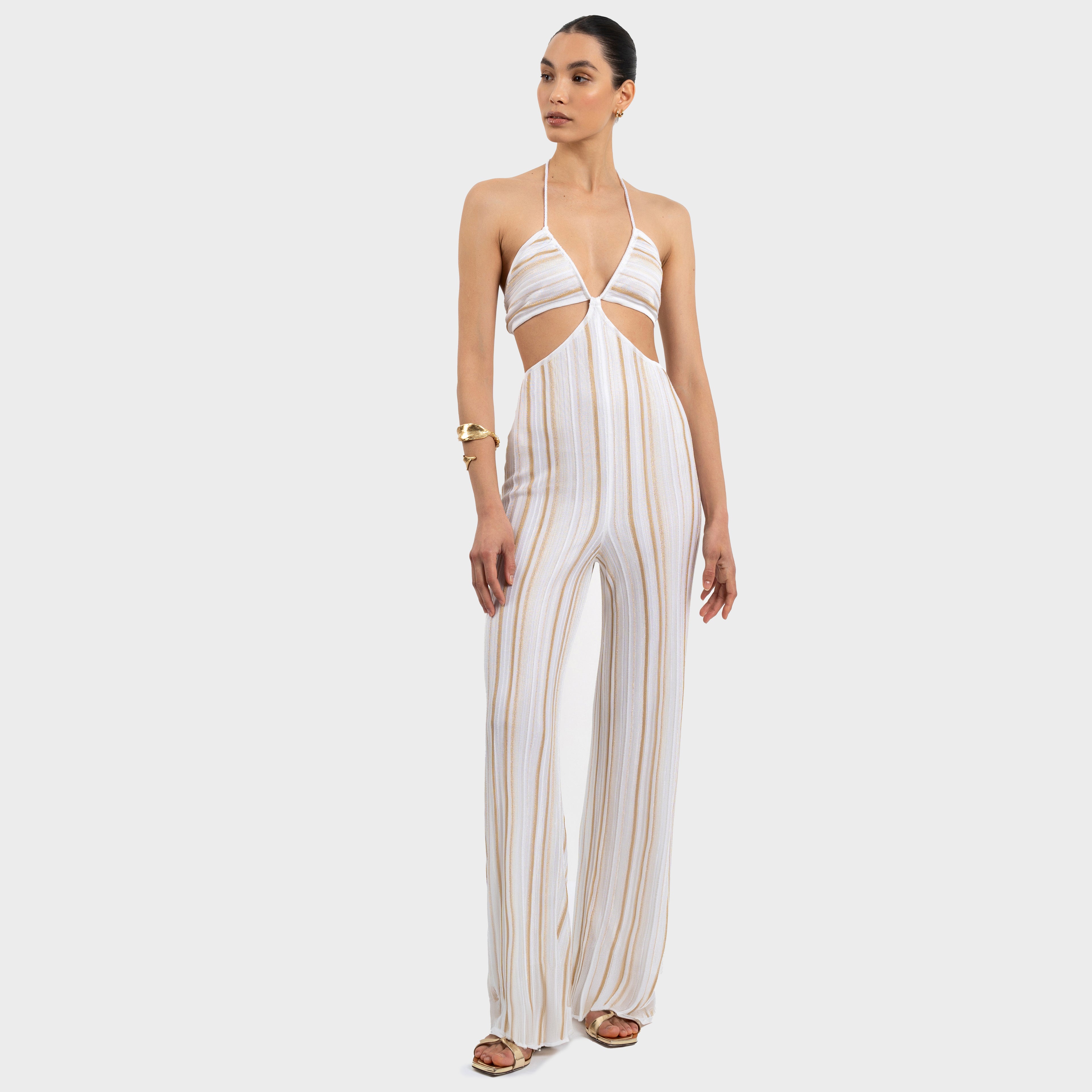 Leonnie Jumpsuit - White Gold