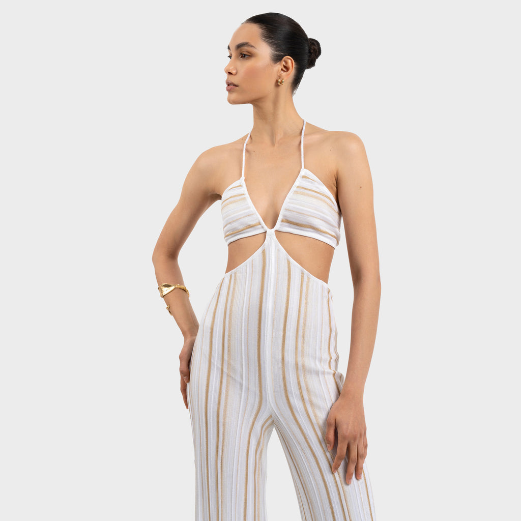 Leonnie Jumpsuit - White Gold