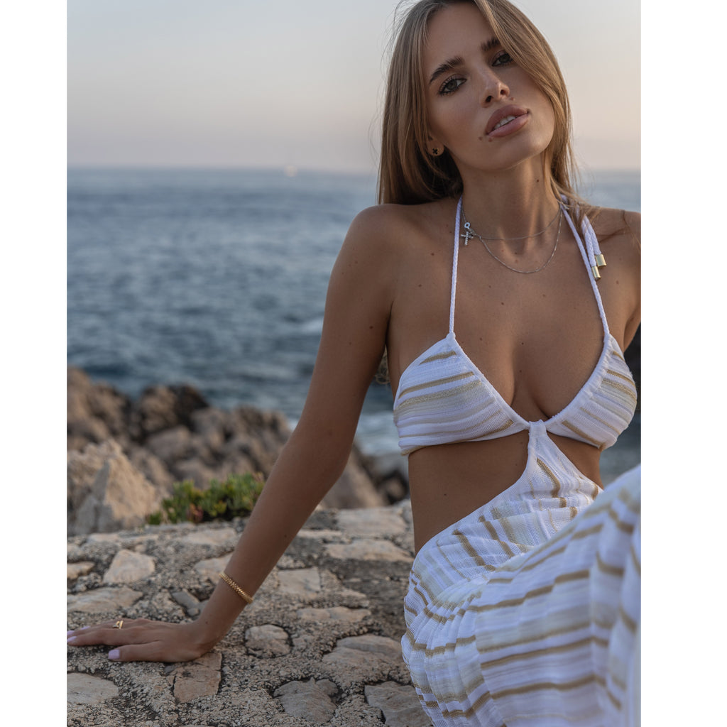 Leonnie Jumpsuit - White Gold
