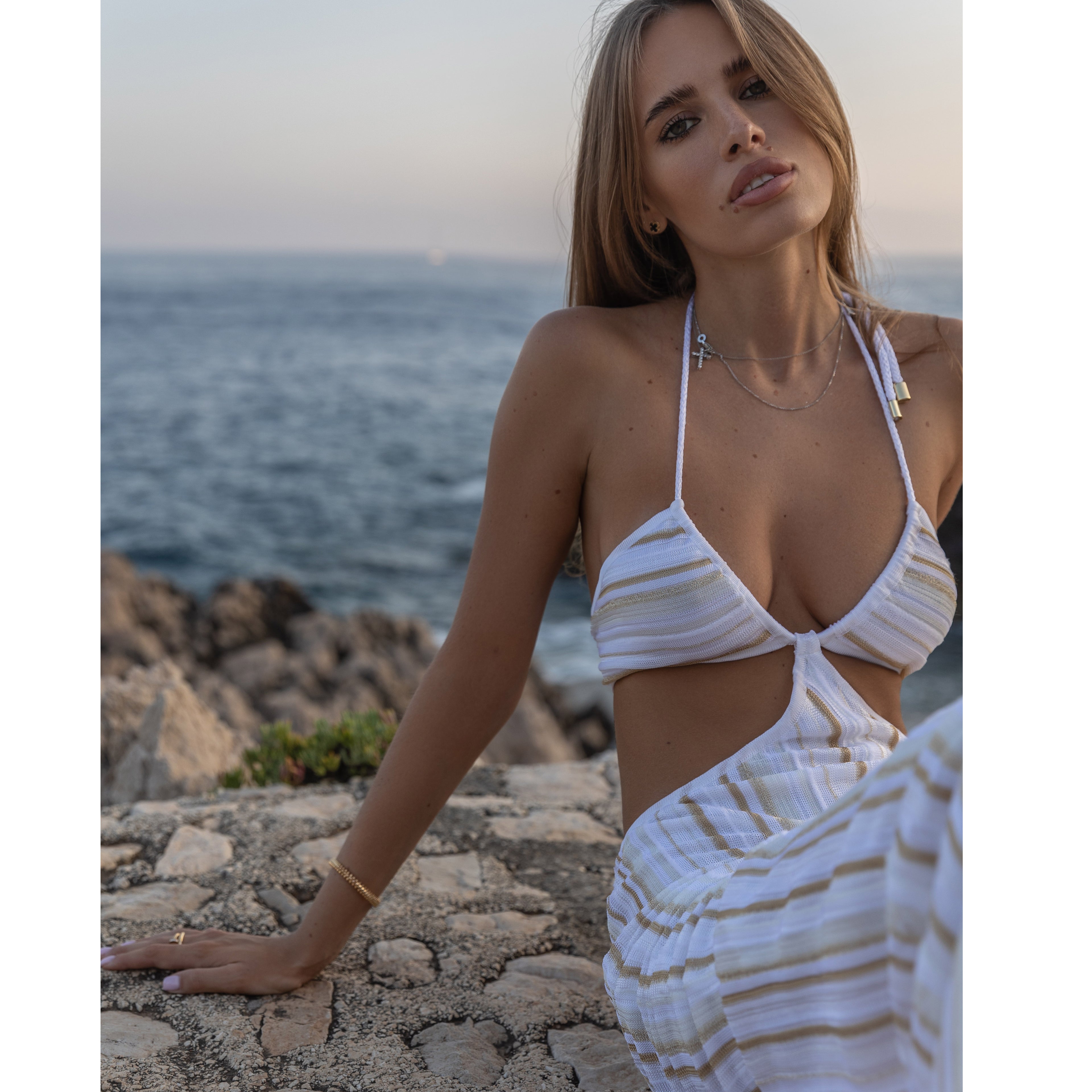 Leonnie Jumpsuit - White Gold