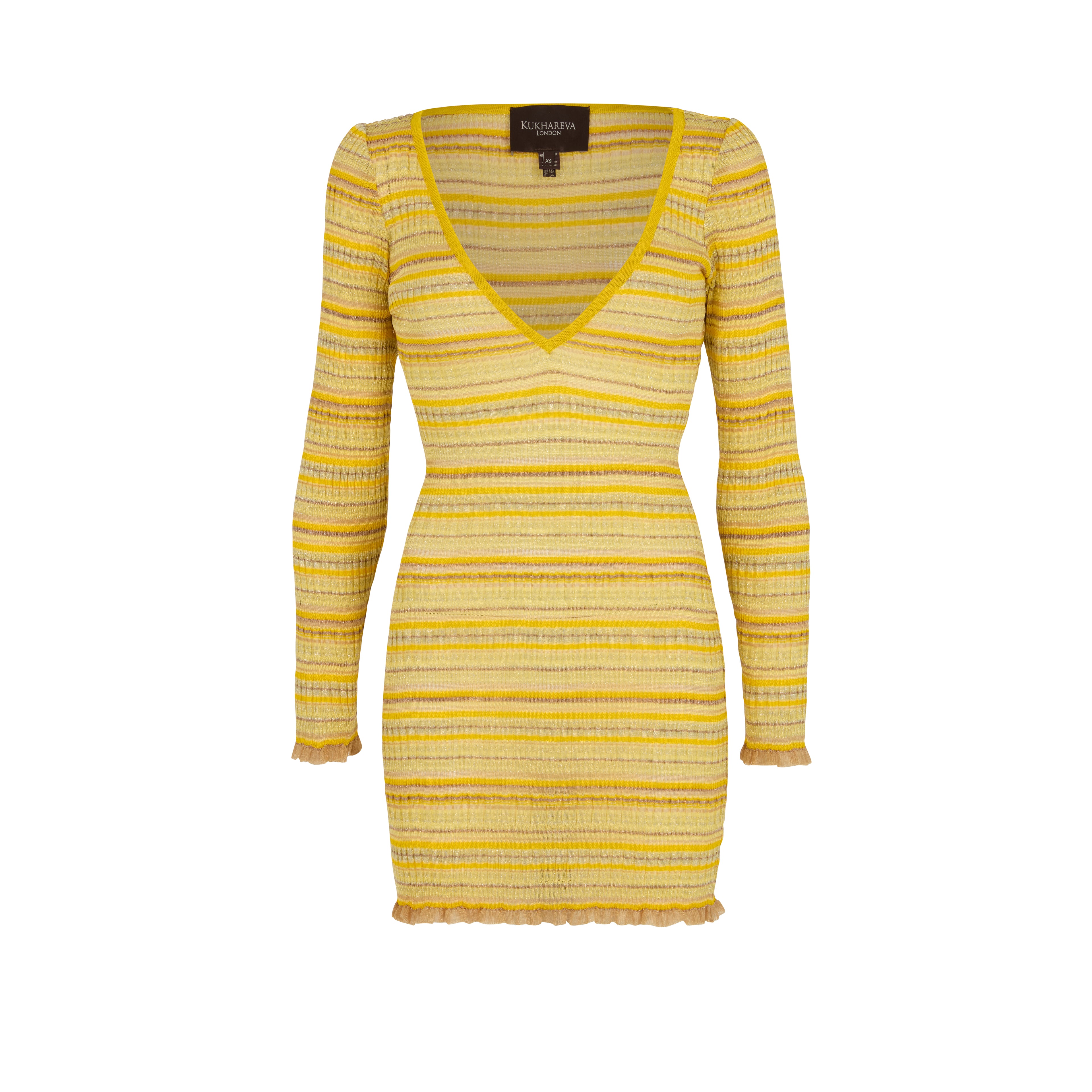 Mila Dress Sunshine Yellow - Ribbed Bodycon Mini Dress | Kukhareva London Mila Dress Sunshine Yellow - Ribbed Bodycon Mini Dress | Kukhareva London