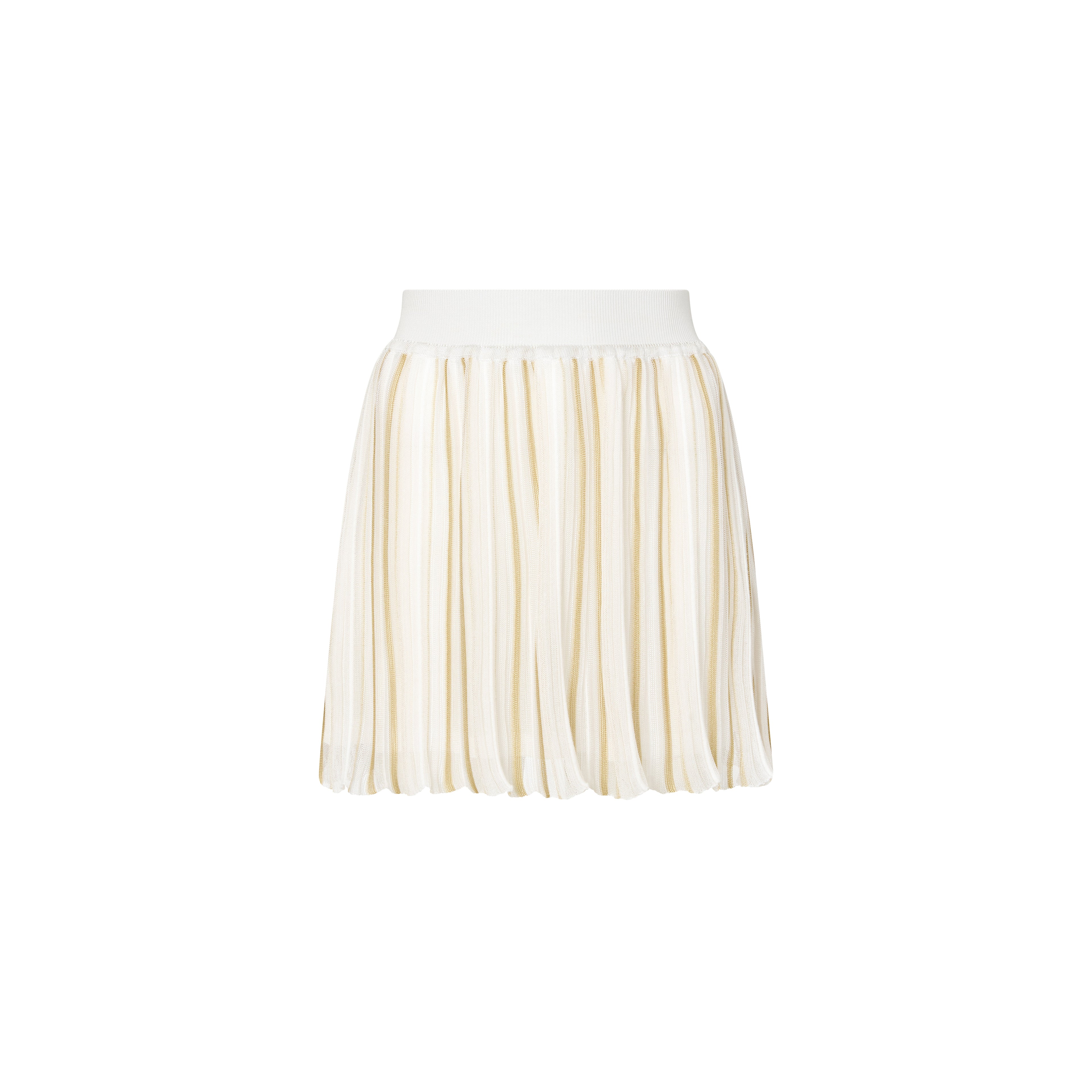 Striped skirt with white and beige pattern on a white background storm mini skirt white gold by kukhareva london