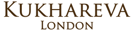 kukhareva london logo in brown on transparent background