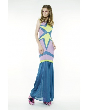 Hexagram Star Dress with Long Skirt  